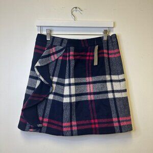J. Crew Plaid Wool Skirt Fully Lined Size 4 NWT